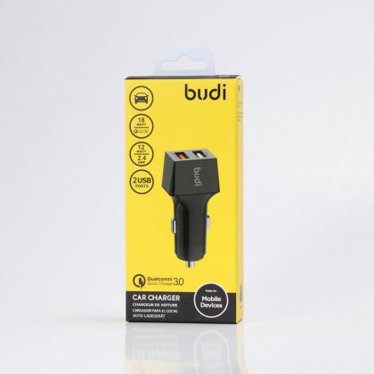 Автомобильное ЗУ Budi M8J076 4.8A 2USB QC3.0