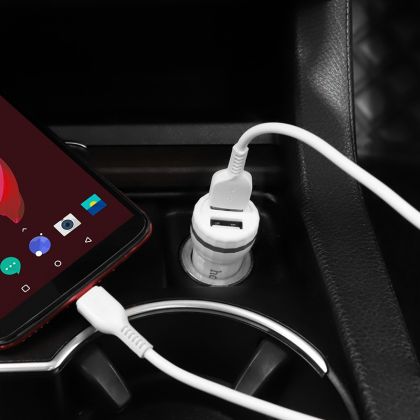 Автомобильное ЗУ Hoco Z27 2USB 2.4A / Type-C White