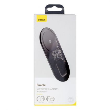 Беспроводное ЗУ Baseus Simple 2in1 Pro Edition For Phones+Pod 15W WXJK-C 3.0A Прозрачный