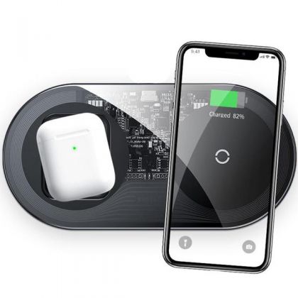 Беспроводное ЗУ Baseus Simple 2in1 (WXJK-A01) Crystal Black (Phone + Pods)
