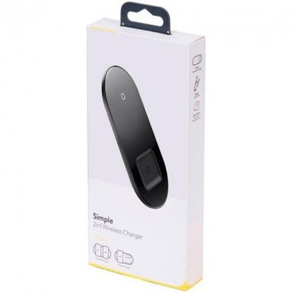 Беспроводное ЗУ Baseus Simple 2in1 (WXJK-A01) Crystal Black (Phone + Pods)