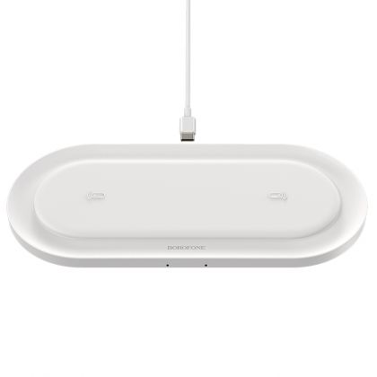Беспроводное ЗУ Borofone BQ7 2 устройства по 10W White