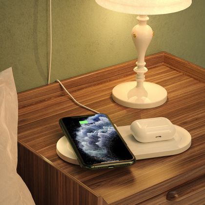 Беспроводное ЗУ Borofone BQ7 2 устройства по 10W White