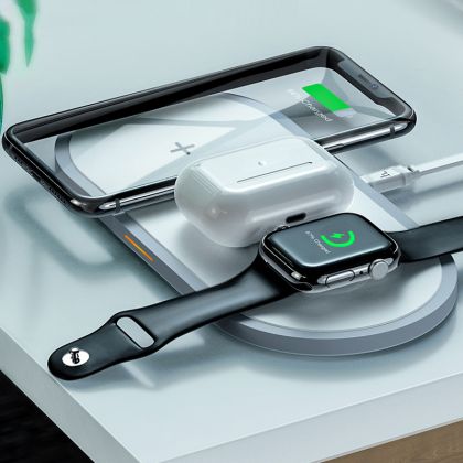 Беспроводное ЗУ Hoco CW24 3 in 1 Fast Charger 15W White