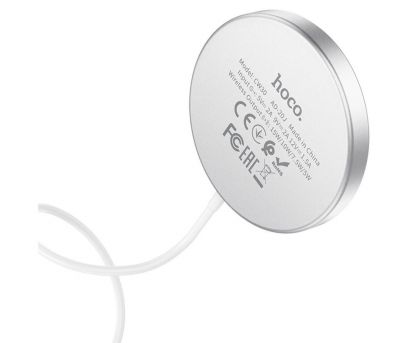 Беспроводное зарядное устройство Hoco CW30 Pro 15W магнитное серебристое