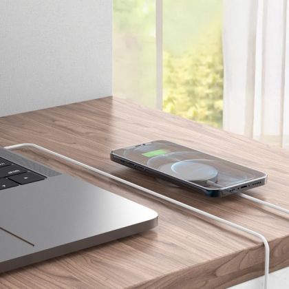 Беспроводное зарядное устройство Hoco CW30 Pro 15W магнитное серебристое
