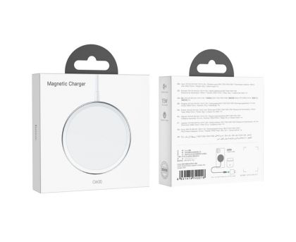 Беспроводное зарядное устройство Hoco CW30 Pro 15W магнитное серебристое