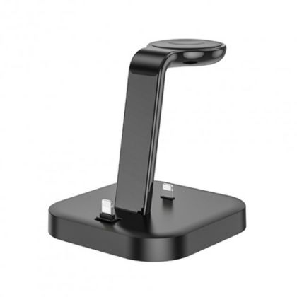 Беспроводное зарядное устройство Hoco CW43 10W Graceful 3-in-1 (MagSafe/AppleWatch) черное