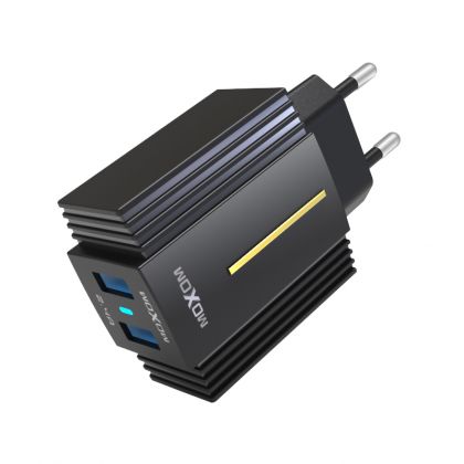 Зарядное устройство Moxom MX-HC11 2.4A 2USB + Cable Type-C Black