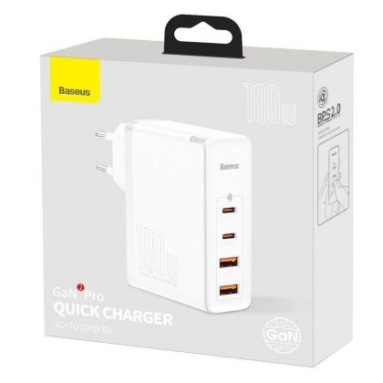 Сетевое Зарядное Устройство Baseus GaN2 Pro Quick Charger 2C+2U 100W CCGAN2P-L Белый , 02
