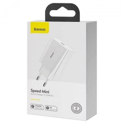 Сетевое Зарядное Устройство Baseus PD 20W 3A CCFS-SN Белый, 02