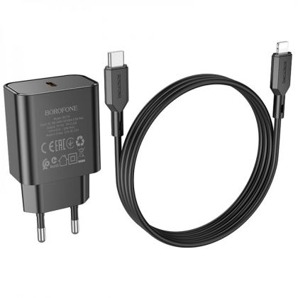 Сетевое Зарядное Устройство Borofone BA71A Power PD20W Type-C to Lightning Чёрный
