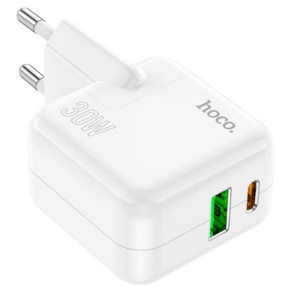 Сетевое Зарядное Устройство Hoco C111A Lucky PD30W+QC3.0 Белый