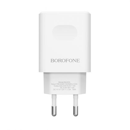 Сетевое зарядное устройство Borofone BA32A 1USB/3A QC белое + кабель USB to Type-C