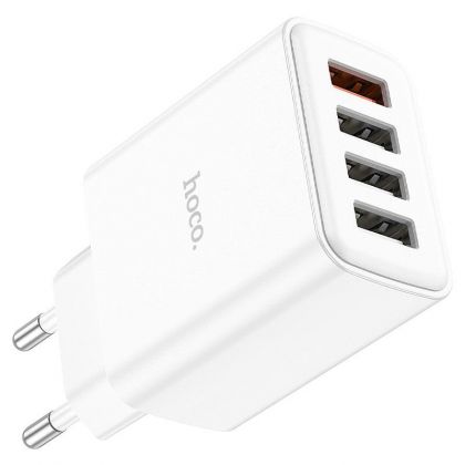 Сетевое зарядное устройство Hoco C102A 4 USB QC белое