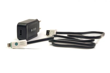 Зарядное устройство PowerPlant W-280 USB 5V 2A Lightning LED