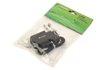 Зарядное устройство PowerPlant W-280 USB 5V 2A Lightning LED
