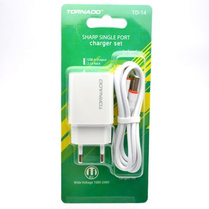 Зарядное устройство 2in1 Tornado TD-14 1USB Type-C White