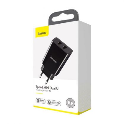Зарядное устройство Baseus 2 USB 10.5W 2A CCFS-R Black