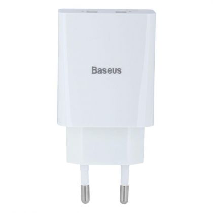 Зарядное устройство Baseus 2 USB 10.5W 2A CCFS-R White