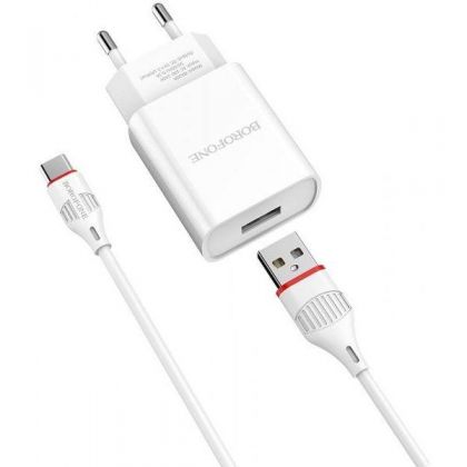 Зарядное устройство Borofone BA20A Type-C 1USB 2.1A White