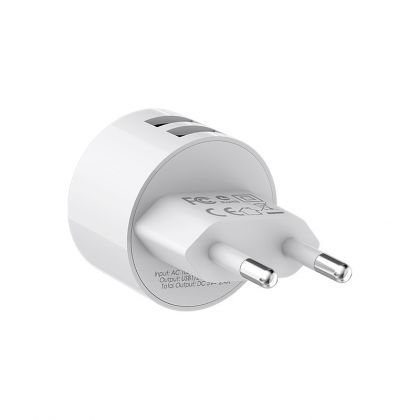 Зарядное устройство Borofone BA23A Lightning 2USB 2.4A White