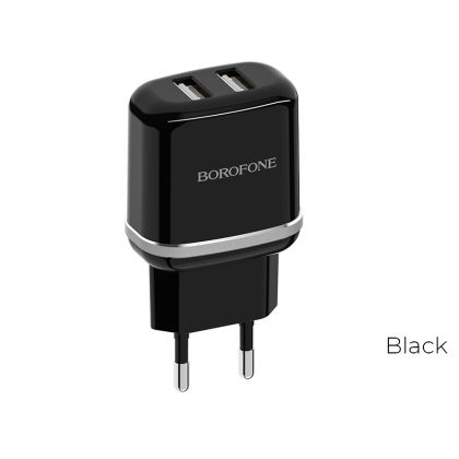 Зарядное устройство Borofone BA25A 2USB 2.4A Black