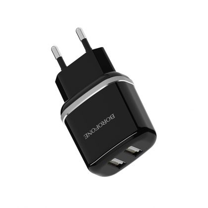 Зарядное устройство Borofone BA25A 2USB 2.4A Black
