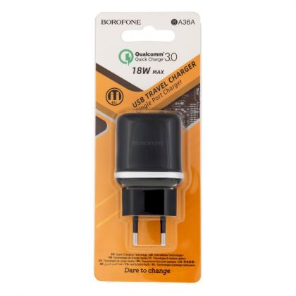 Зарядное устройство Borofone BA36A QC3.0 Black