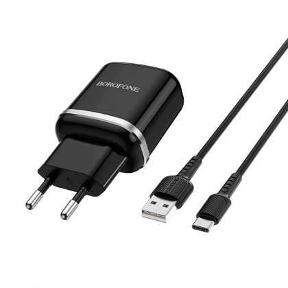 Зарядное устройство Borofone BA36A Type-C QC3.0 Black