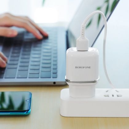 Зарядное устройство Borofone BA36A Type-C QC3.0 White