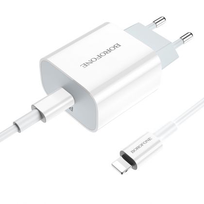 Зарядное устройство Borofone BA38A PD20W QC18W 3A Type-C To Lightning White