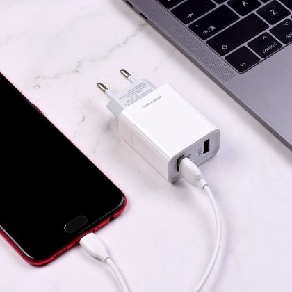 Зарядное устройство Borofone BA39A QC3.0 Micro 2USB 18W White