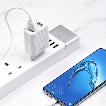Зарядное устройство Borofone BA39A QC3.0 Type-C 2USB 18W White