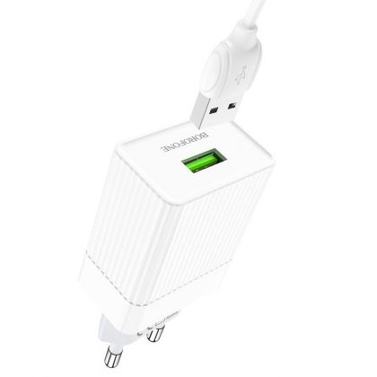 Зарядное устройство Borofone BA47A Mighty QC3.0 Micro White