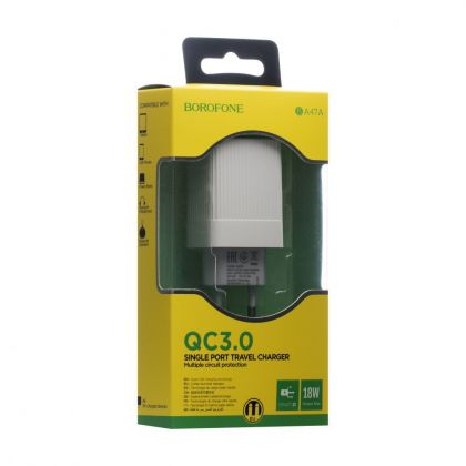 Зарядное устройство Borofone BA47A QC3.0 1USB/3A White