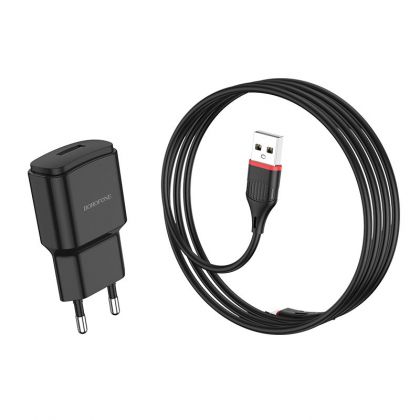 Зарядное устройство Borofone BA48A Lightning 2,1A Black