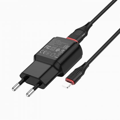 Зарядное устройство Borofone BA48A Lightning 2,1A Black