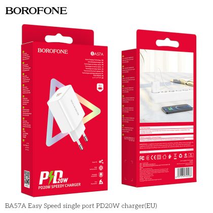 Зарядное устройство Borofone BA57A PD 20W 3А White