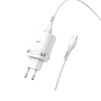 Зарядное устройство Hoco C12Q QC3.0 18W + Type-C Cable  White