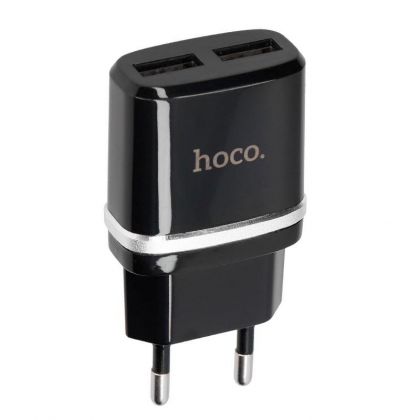 Зарядное устройство Hoco C12 2 USB 2.4A Black