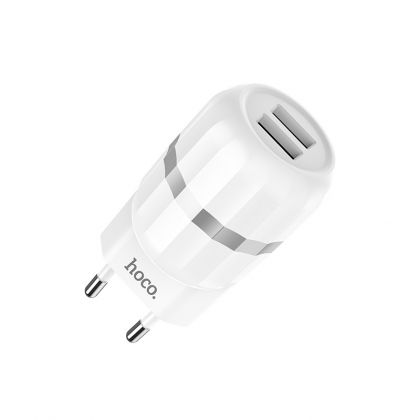 Зарядное устройство Hoco C41A Wisdom (2USB/ 2.4A) + Cable Micro USB White