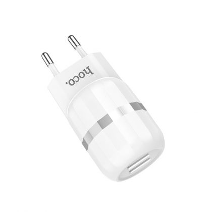 Зарядное устройство Hoco C41A Wisdom (2USB/ 2.4A) + Cable iPhone Lightning White