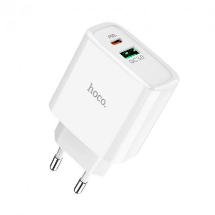 Зарядное устройство Hoco C57A Speed charger (Power Delivery, QC3.0, 1USB, 3.1A) White