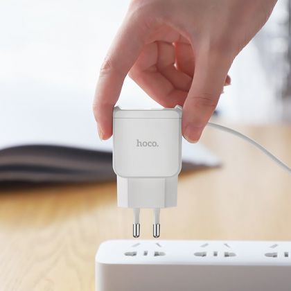 Зарядное устройство Hoco C59A Mega joy (2USB/ 2.4A) + Cable Type-C White