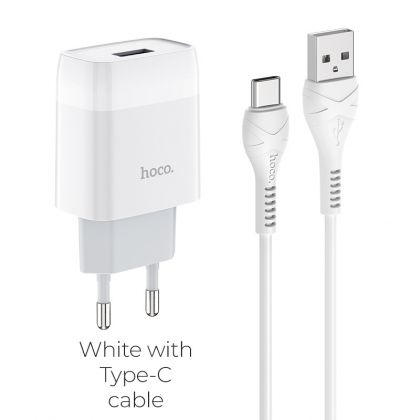 Зарядное устройство Hoco C72A Type-C 2.1A White