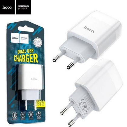 Зарядное устройство Hoco C73A 2USB 2.4A White