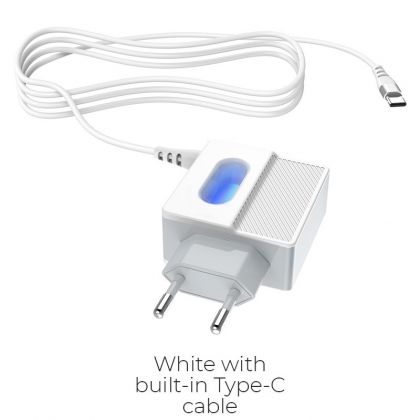 Зарядное устройство Hoco C75 Imperious (2USB/ 2.4A) + Cable Type-C White
