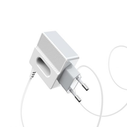 Зарядное устройство Hoco C75 Imperious (2USB/ 2.4A) + Cable iPhone White