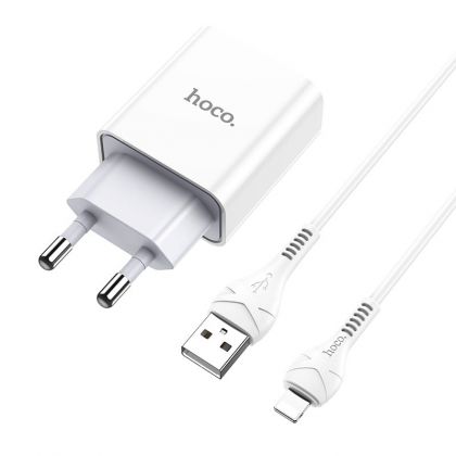 Зарядное устройство Hoco C81A Lightning 2.1A White